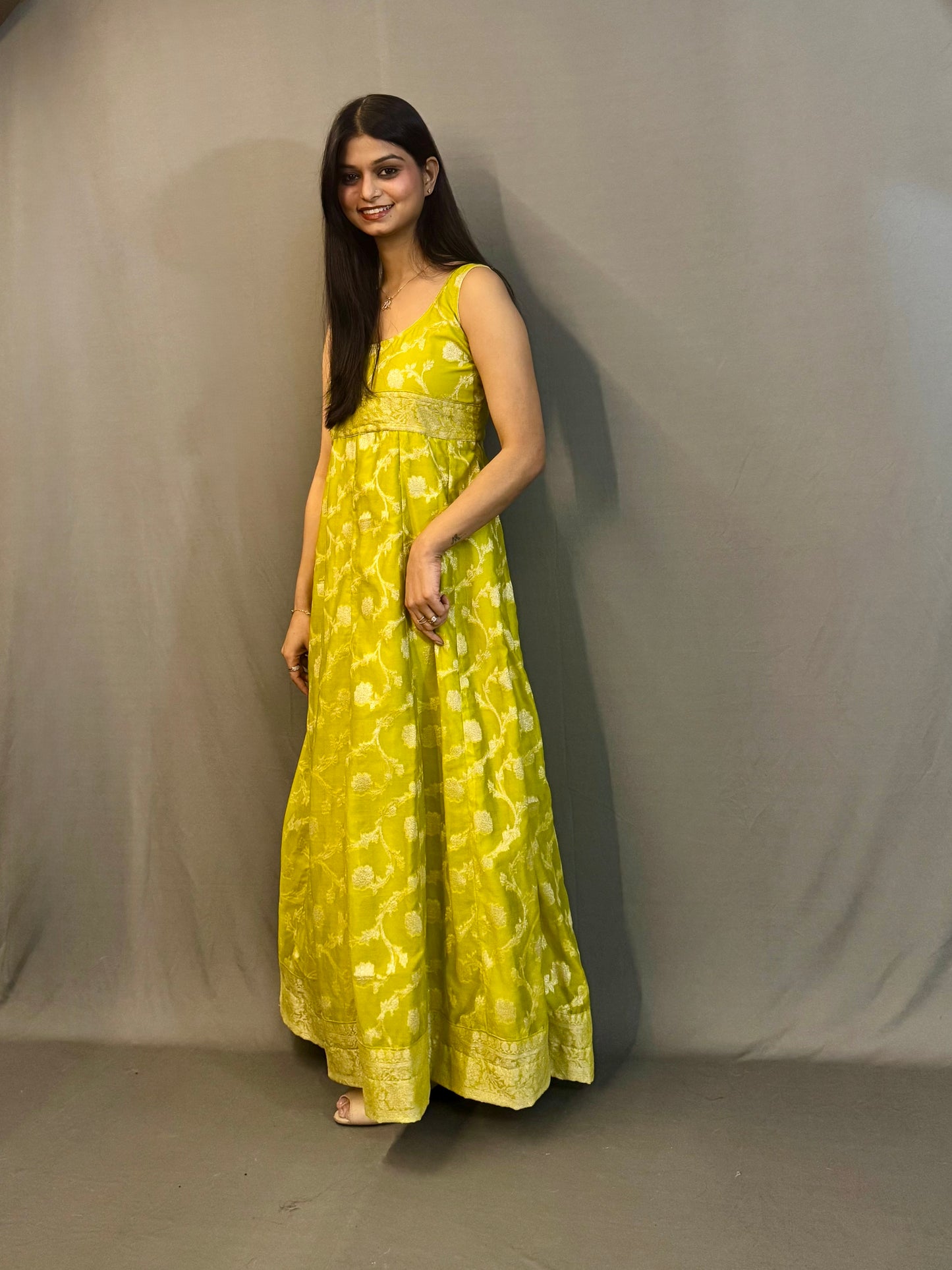 Green Banarsee Georgette dress