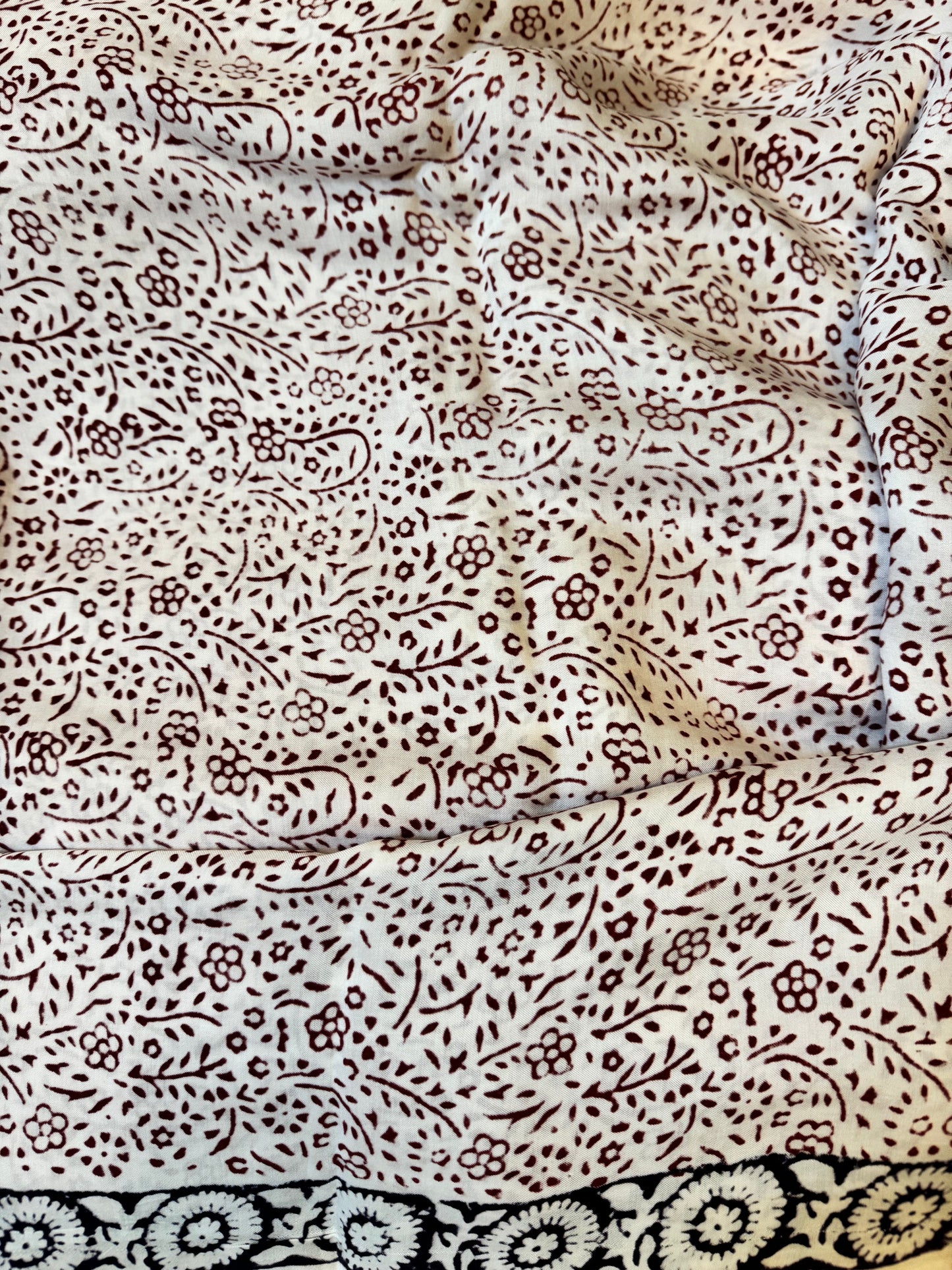 White Bagru Hand Block Modal Silk Suit Set