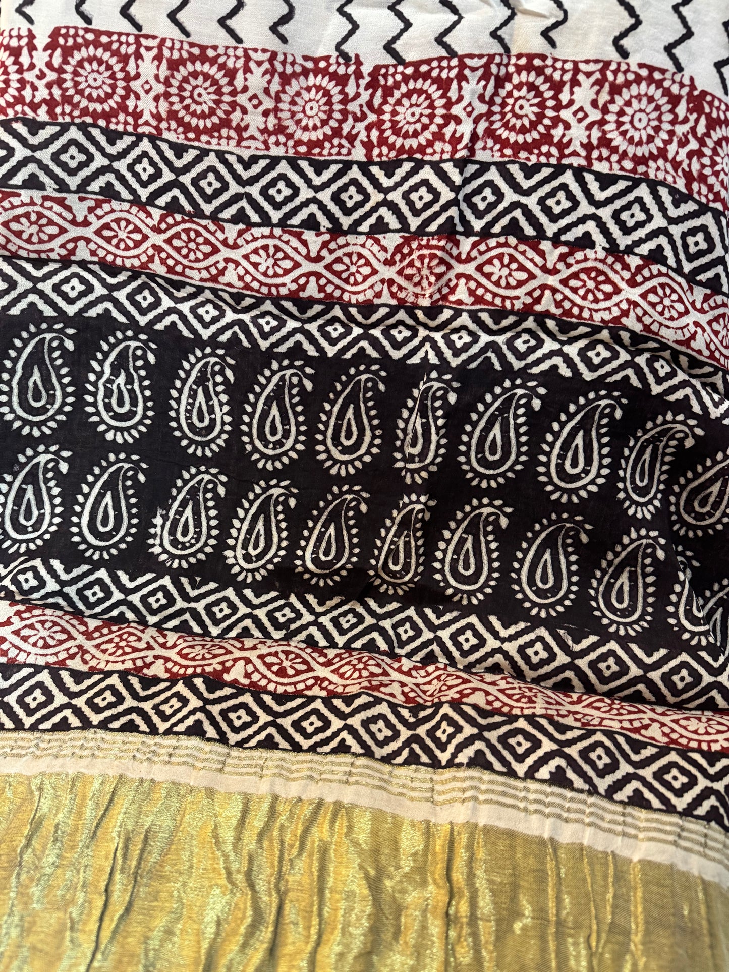 Black Bagru Hand Block Modal Silk Suit Set