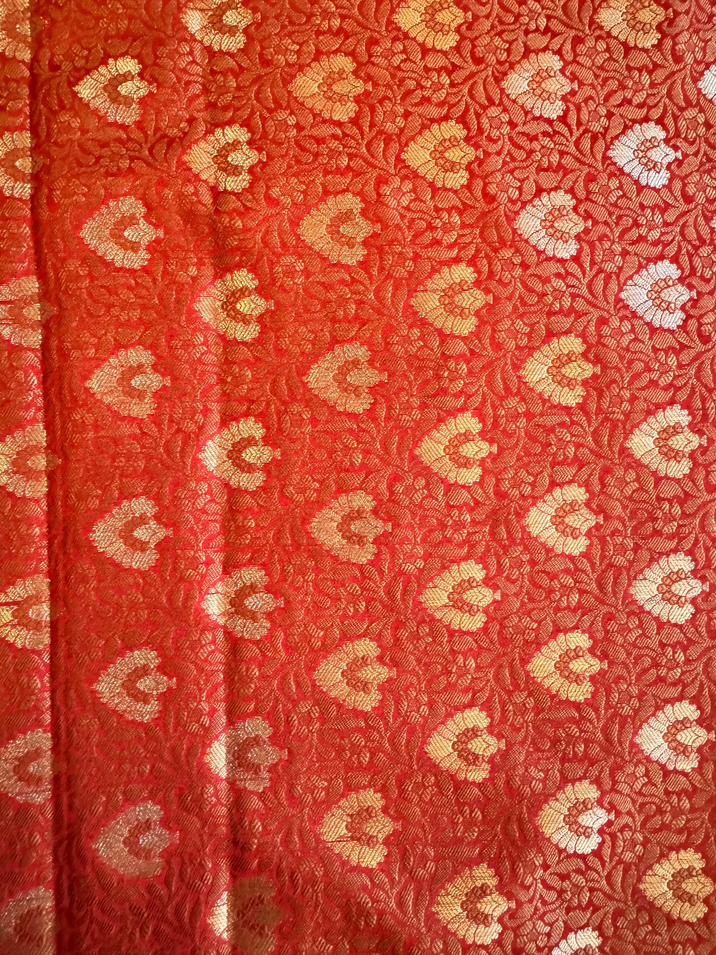 Red Pure Katan silk Banarasi suit set