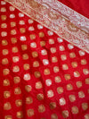 Red Pure Katan silk Banarasi suit set
