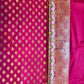Magenta katan silk Banarasi suit set