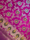 Magenta katan silk Banarasi suit set