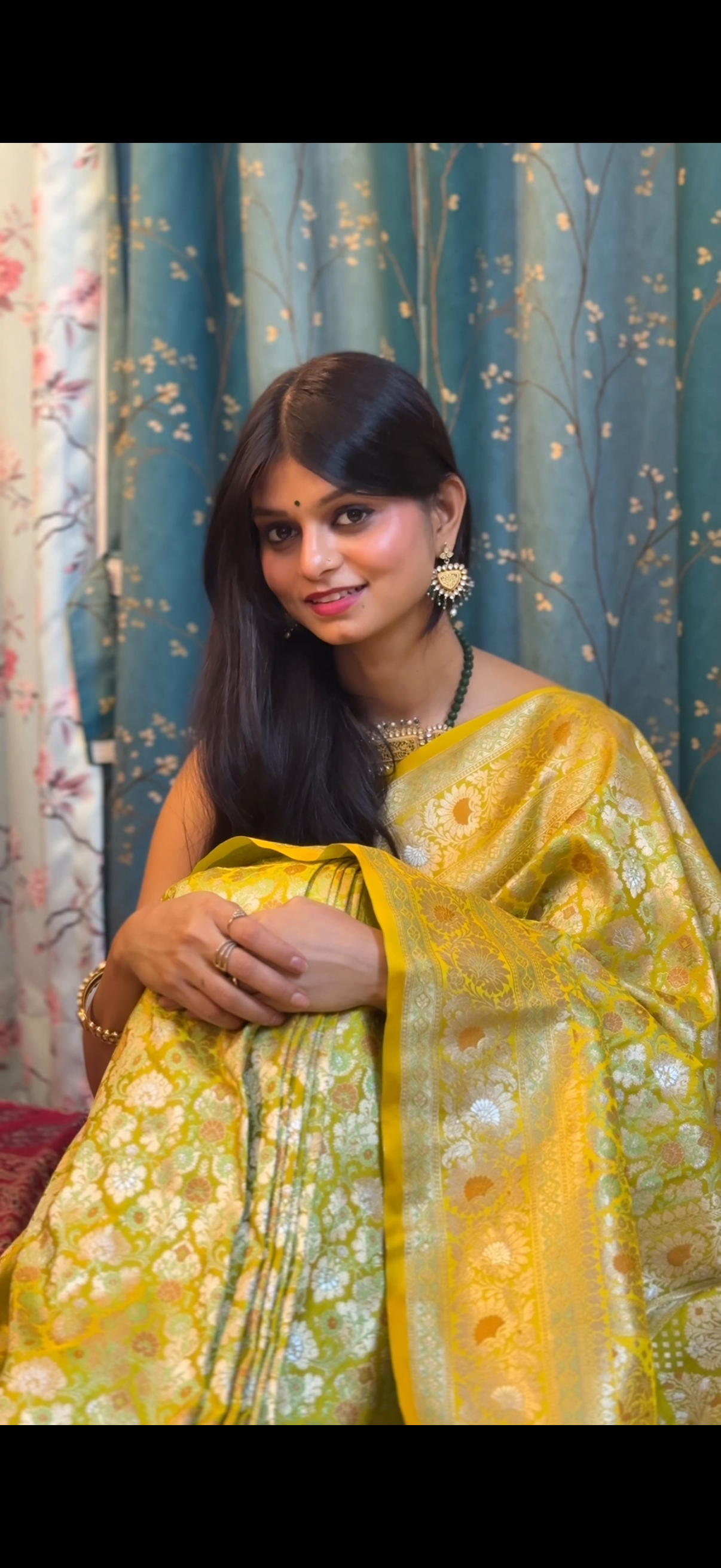 Mustard Kimkhwab Banarsi Saree