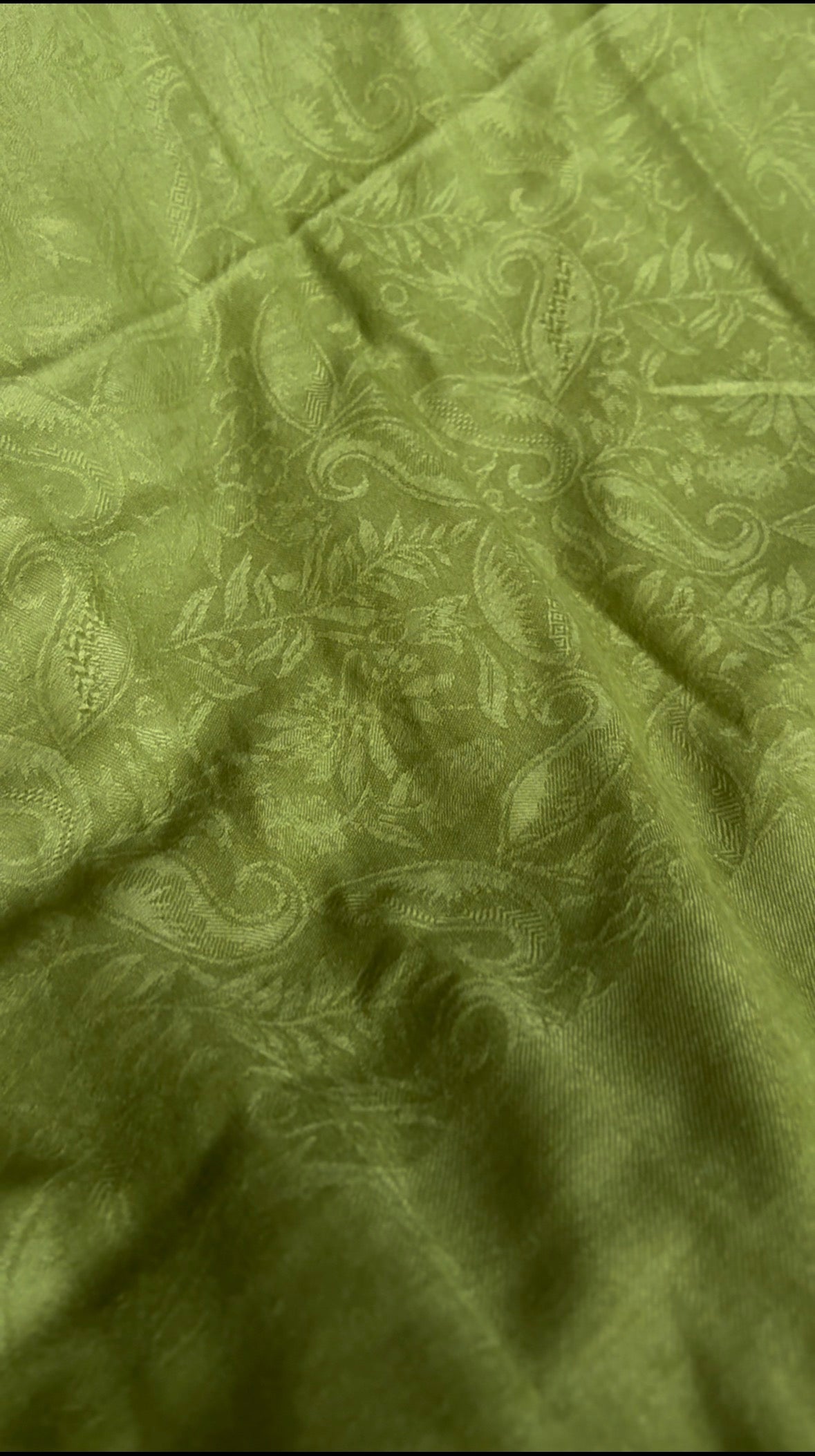 Olive Green Jacquard Pashmina Shawl