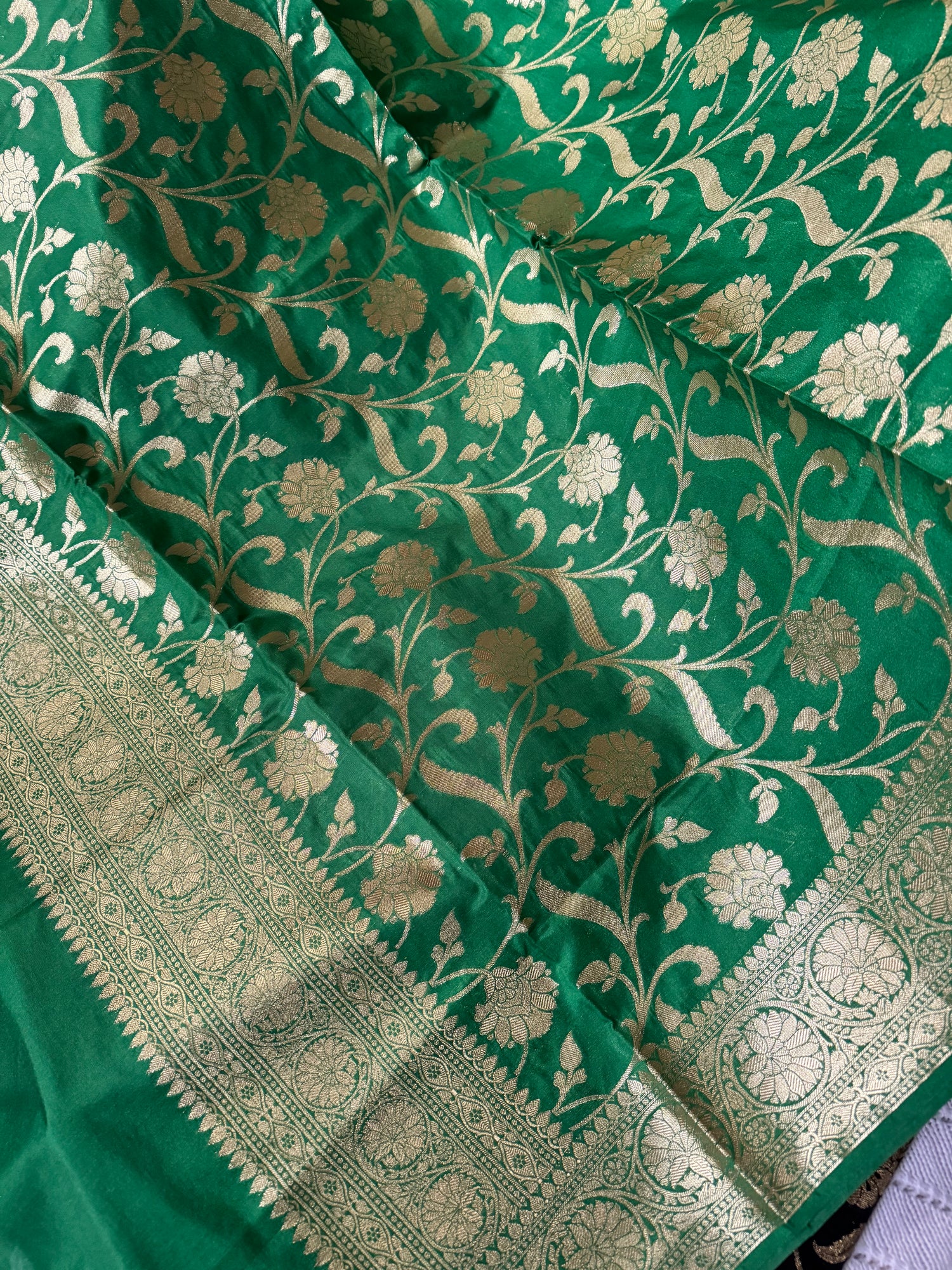 Green Banarasi Kataan Silk Dupatta