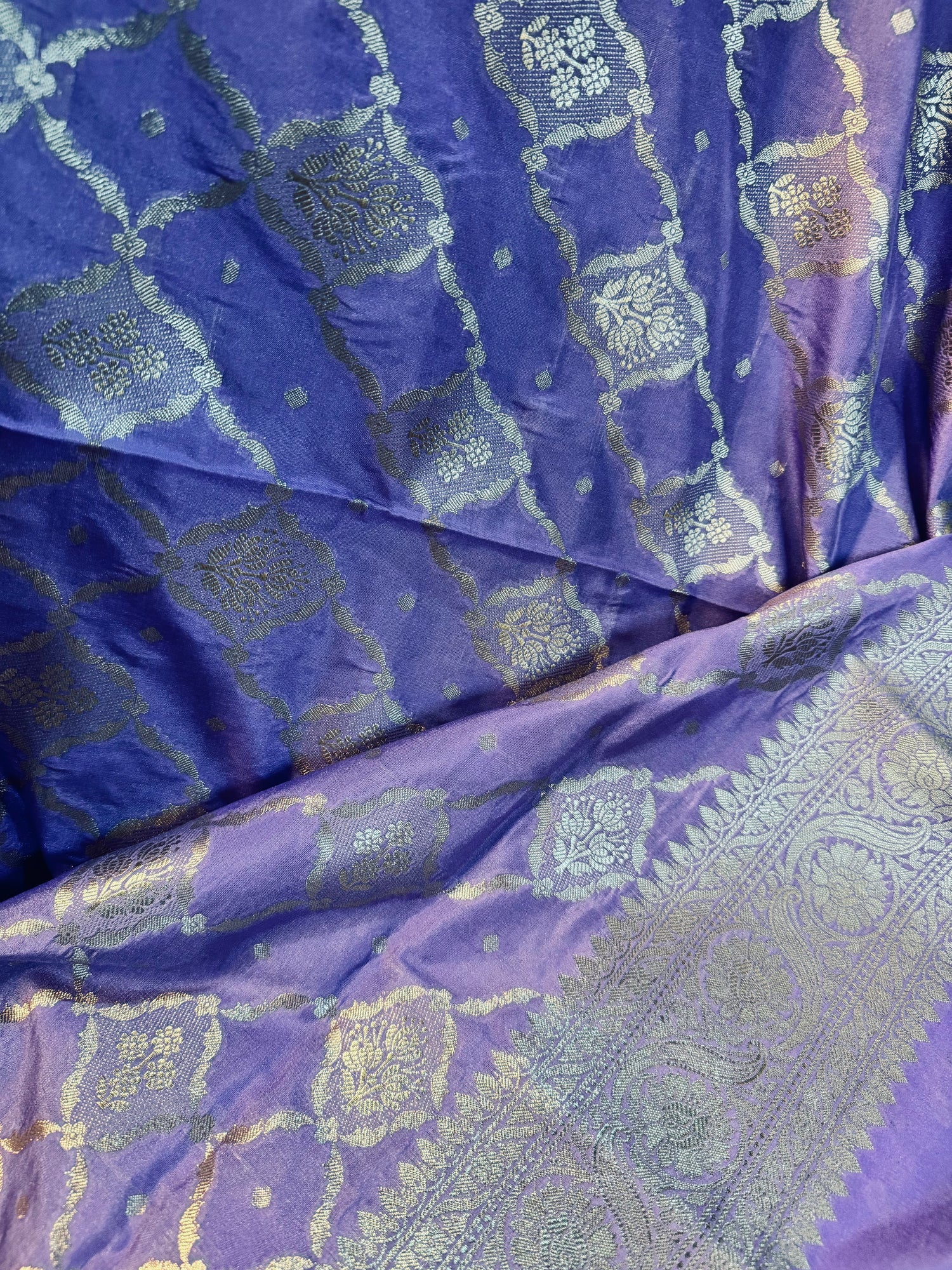 Lavender Banarasi Kataan Silk Dupatta