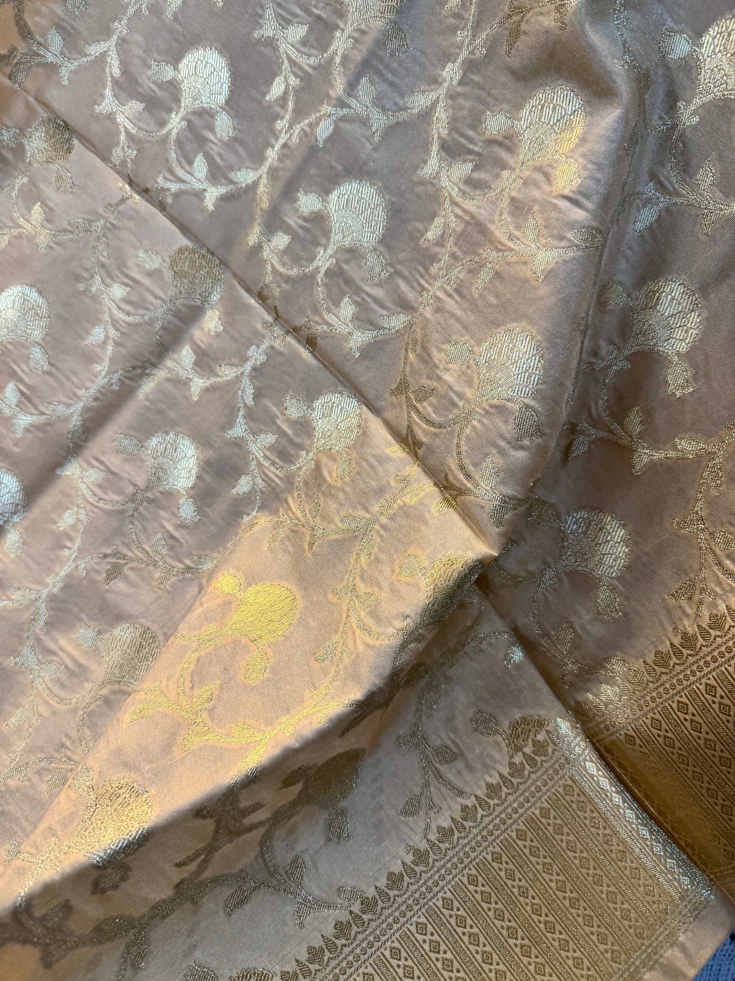 Beige Banarasi Kataan Silk Dupatta