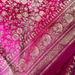 Rani Pink Satin Banarasi Saree with Full Tanchoi Style Resham Weaving
