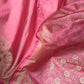 Baby Pink Pure Satin Banarasi Saree with Resham Weaving and Woven Border