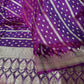 Deep Purple Organza Chiffon Saree with Silver Zari Stripes and Booties  Description